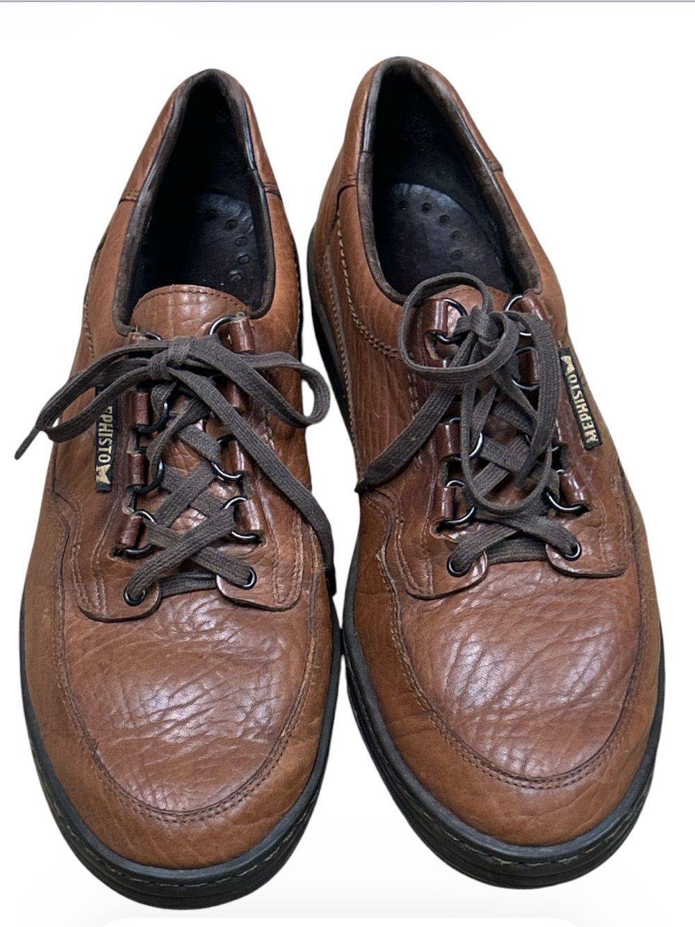 Mephisto Match Runoff Men's Brown Pebbled Leather Comfort Walking Shoes Size 9
